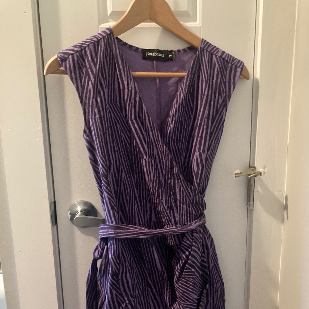 Betabrand purple wrap skort romper